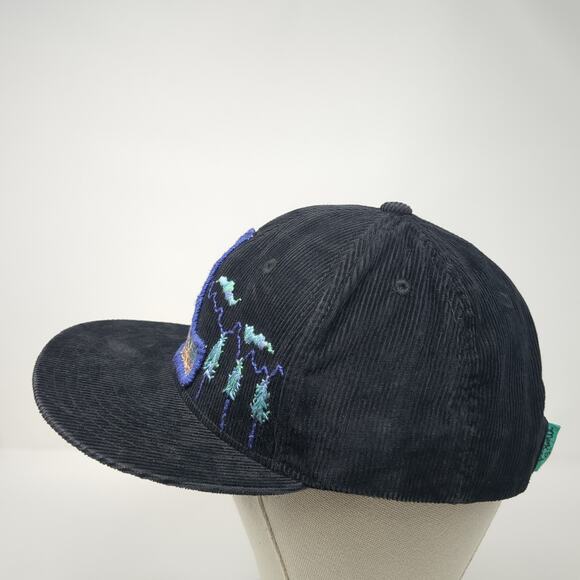 Idaho Patch Snapback Hat Black One Size Adjustable Corduroy Decky - Picture 3 of 9